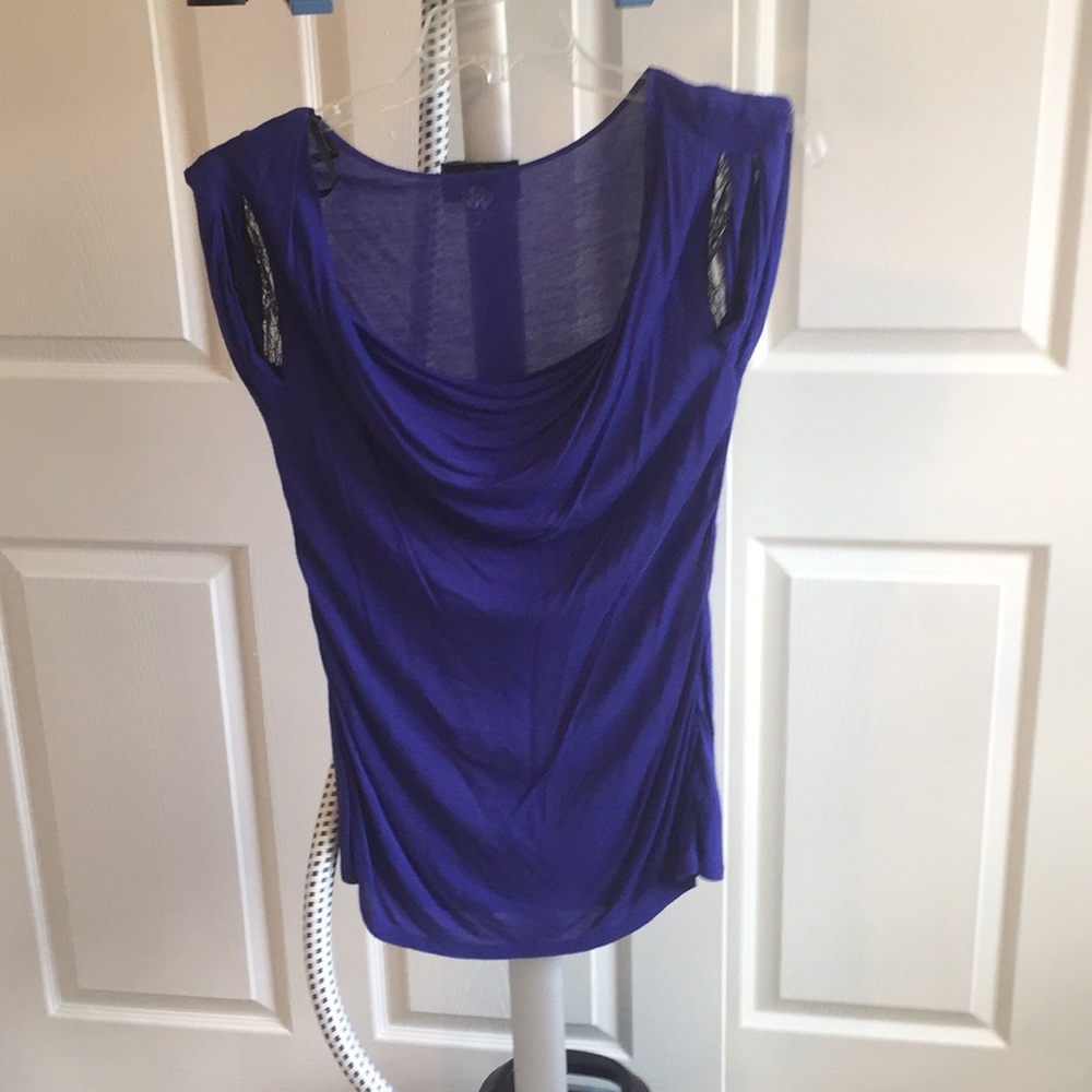jessica simpson blue and lace top